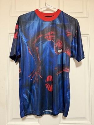 2002 Marvel  Spiderman Movie Promo All Over Print Shirt Size S/18 VTG AOP