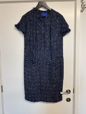 Windsor London Women's Blue Navy Tweed Dress Size 10 Small Luxury