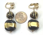 Gold and Black Tone Striped Beaded Necklace & Earrings 115g — photo 2