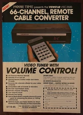 1986 Viewstar VSC 2500 Cable TV Converter Vintage Print AD Remote Video Tuner