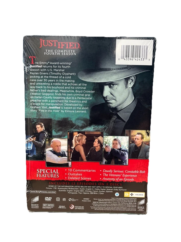 Lot of 3 Justified DVD Box Sets - Complete Season 2&3&4 Timothy Olyphant Sealed Foto 2 de 4