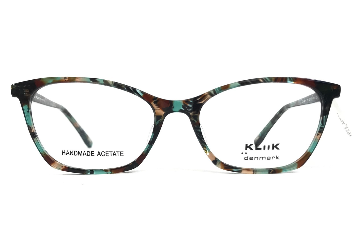 KLiiK Eyeglasses Frames 713 S416 Jade Tortoise Green Cat Eye