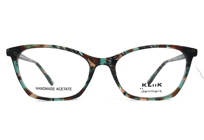 KLiiK Eyeglasses Frames 713 S416 Jade Tortoise Green Cat Eye