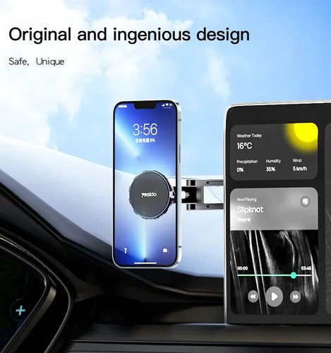 YESIDO C155 MAGNETIC CAR PHONE HOLDER FOR TESLA MODEL 3 MODEL Y SCALABLE ABS 3M - Picture 10 of 14