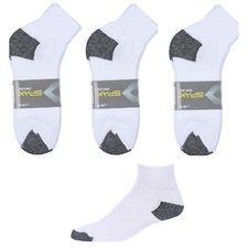 New Men's 12 Pairs Sports White Black Ankle Quarter Crew Socks Cotton Size 10-13