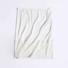 Damen Hohe Taille Spitze Saum Unterrock Seidenmischung Midi Slip Rock Sommer