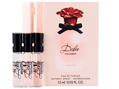 D&G DOLCE & GABBANA DOLCE ROSA EXCELSA EDP 1.5ml .05oz x 3 PERFUME SPRAY SAMPLES