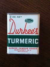 Vintage Durkee  s Turmeric Tin 2 oz. fantastic condition