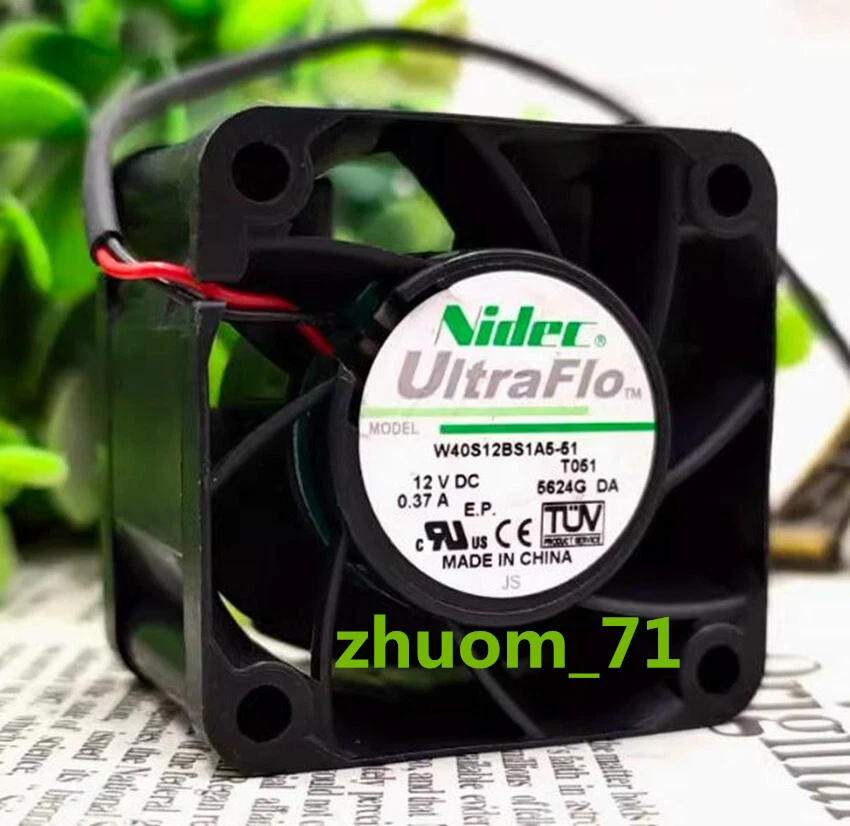 1PC NIDEC W40S12BS1A5-51 12V 0.37A 4028 4cm Switch server silent fan - Image 3 of 4