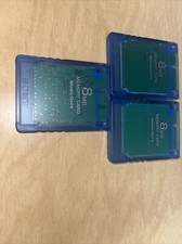 3 Lot Sony PlayStation PS2 OEM Memory Cards 8MB Blue Cartridges