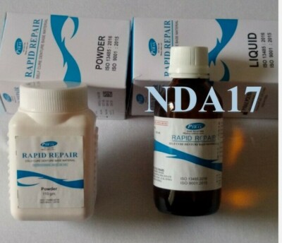 Rapid Repair Self Cure Liquid 100ml Pulver 100gm für Acryl Zahnersatz Pyrax
