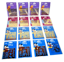 Lot Of 16 New 2003 Plaid Disney Brass Stencils Letters Numbers Donald Daisy