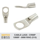 <!--F#f_0-->SC10-8 Heavy Duty Cooper Cable Lug Ring Connector Terminal Non-Insulated 10 Pack<!--F/-->
