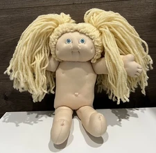 Cabbage Patch Non-Clothed Doll With Blond Hair 13” Tall (All Fabric No Plastic)