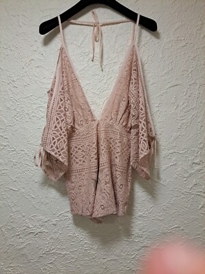 Tobi Shorts Romper Lace Pink Size M Party Fairy Boho Ballerina Skater BRAND NEW