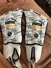 Shin Guard  Ankle Sock Adult Large King Puma VG  White Black Yellow Soccer