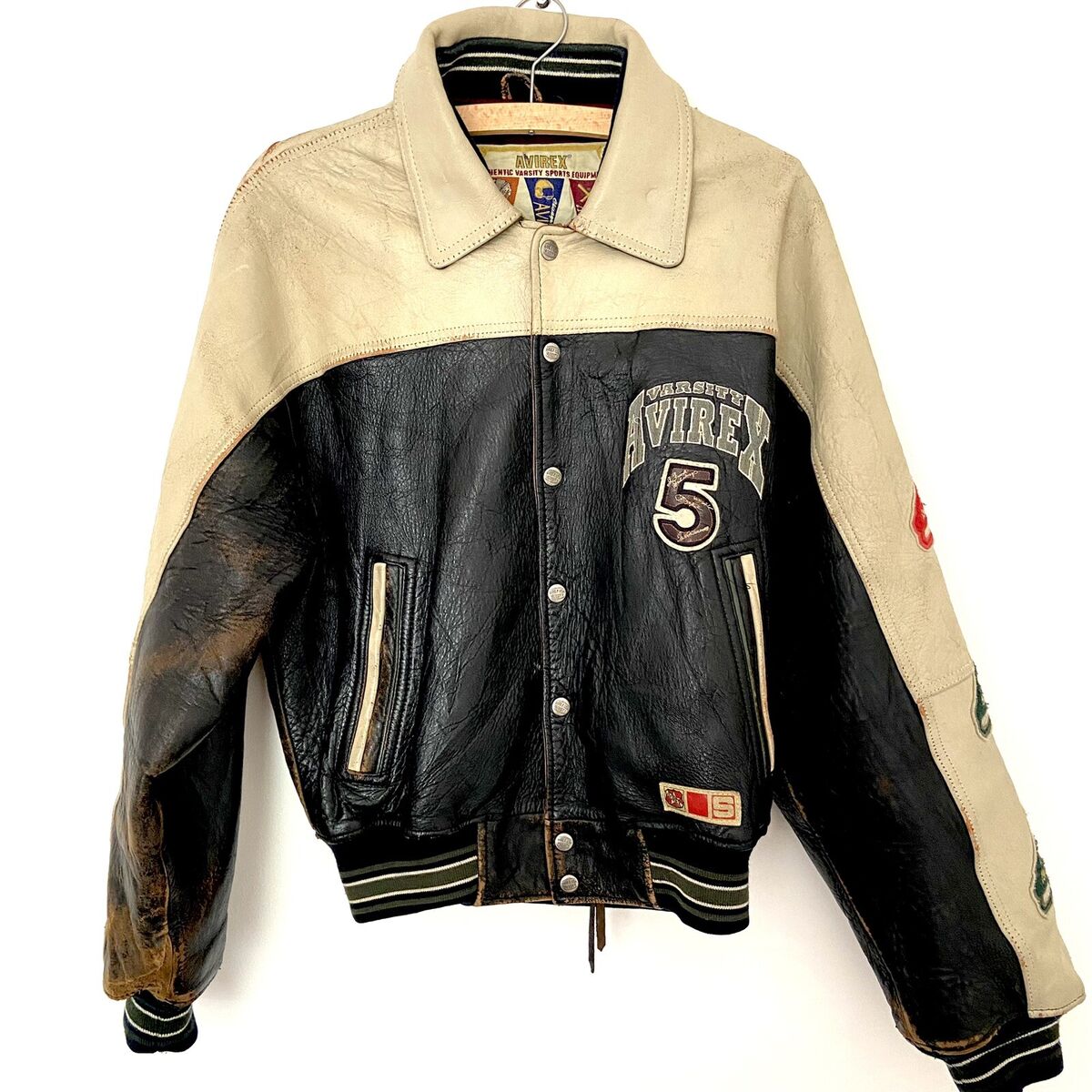 Avirex Jacket Leather Varsity Northwest Wild Bears S Black Avirex Jacket Leather Varsity Northwest Wild Bears S Black