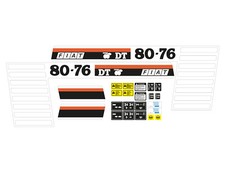 KIT ADESIVI TRATTORE FIAT 80-76 DT FRUTTETO COMPLETO DI SIMBOLI E AVVERTENZE