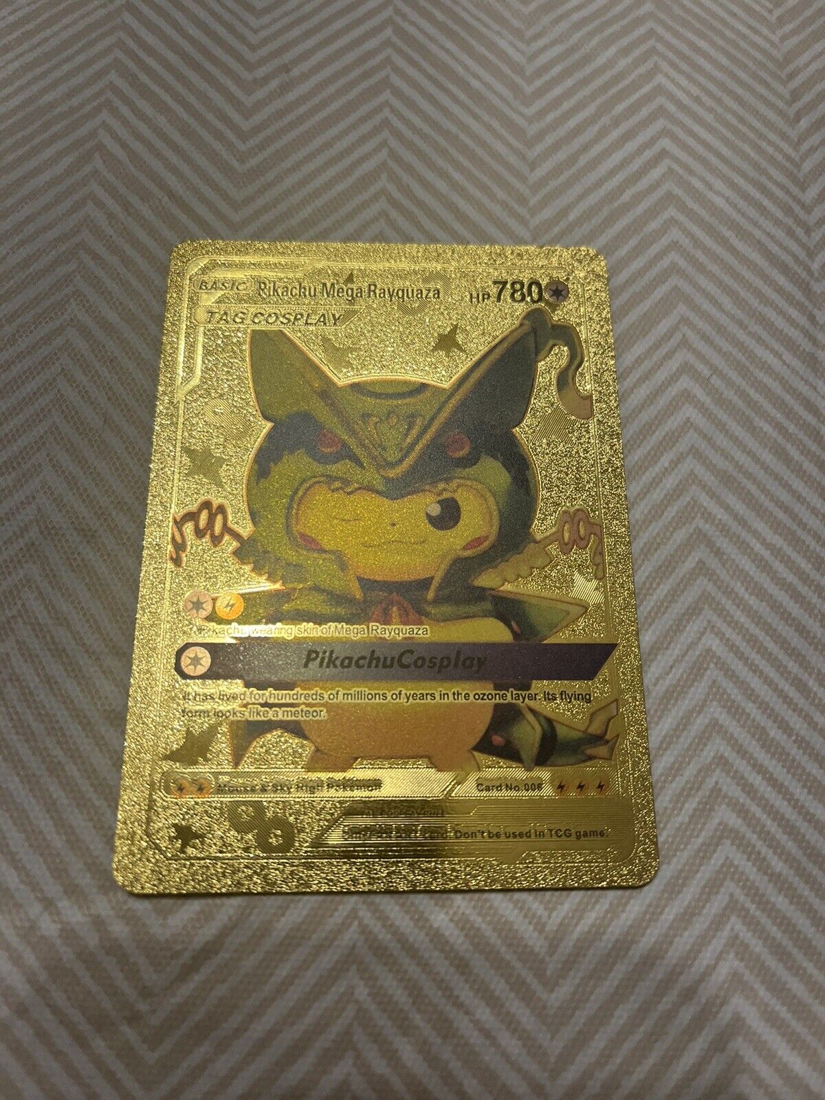 Pokemon Pikachu Mega Rayquaza 780hp Black Foil Fan Art Card 006