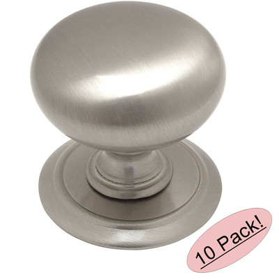 *10 Pack* Cosmas Cabinet Hardware Satin Nickel Backplate Cabinet Knobs #6542SN