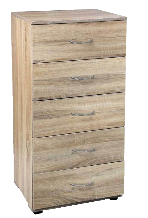 CASSETTIERA SETTIMINO DESIGN MODERNO 5 CASSETTI ROVERE SBIANCATO LEGNO 101*50*40