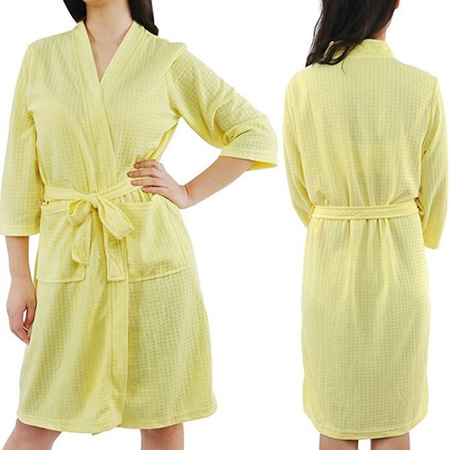 Women Cotton Lightweight Soft Warm Kimono Short Robe - Picture 3 of 7