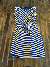 Guess striped sleeveless cocktail mini dress size 6 textured blue
