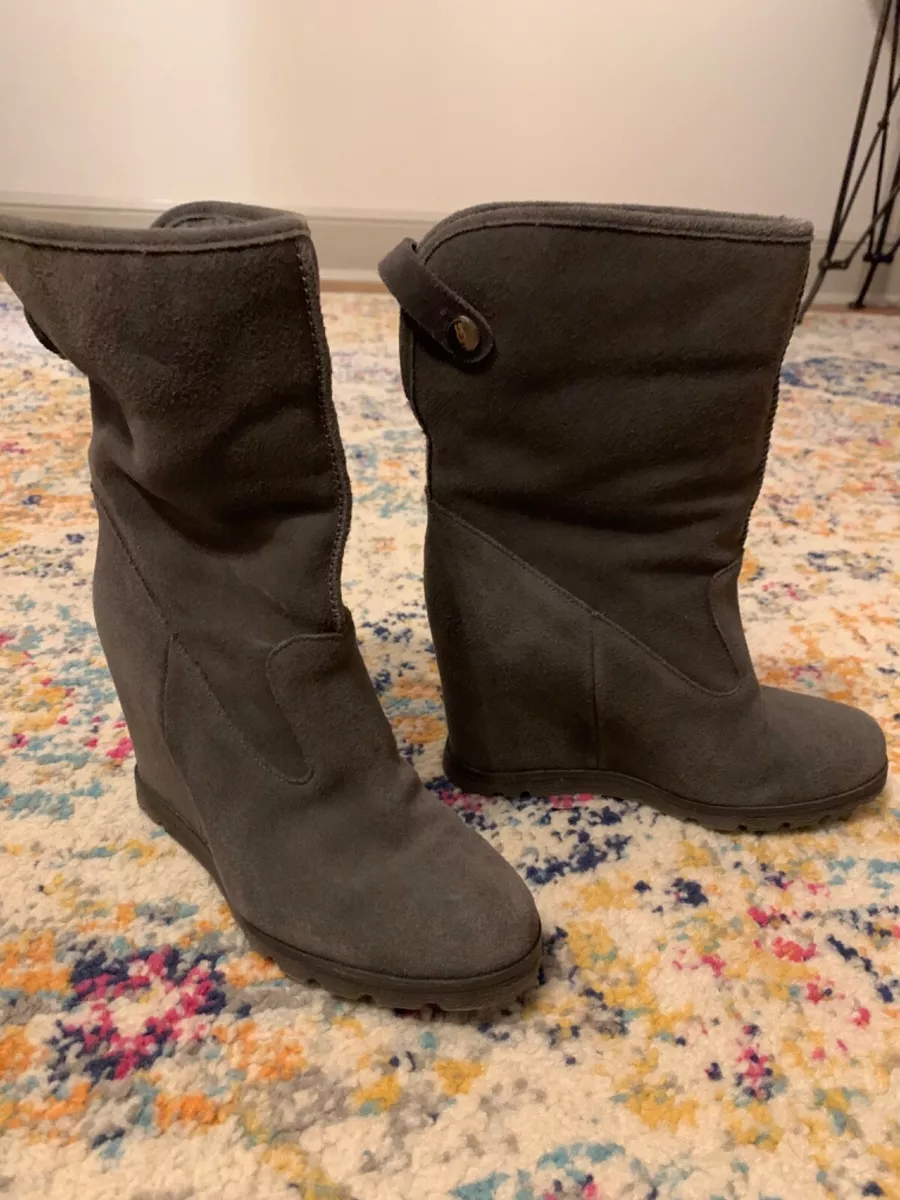 Grey ugg wedge clearance boots