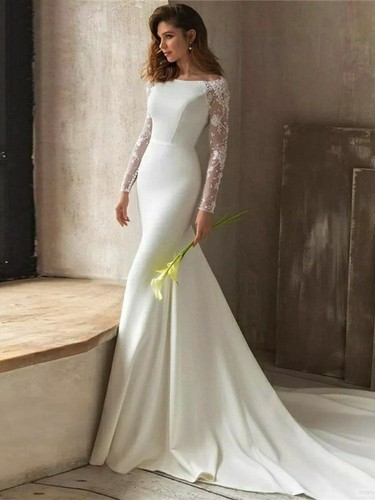 Soft Satin Mermaid Wedding Dress 