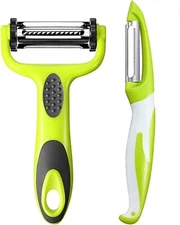2 Stainless Steel Vegetable & Fruit Peeler Set - Non-Slip Handle Potato Peeler