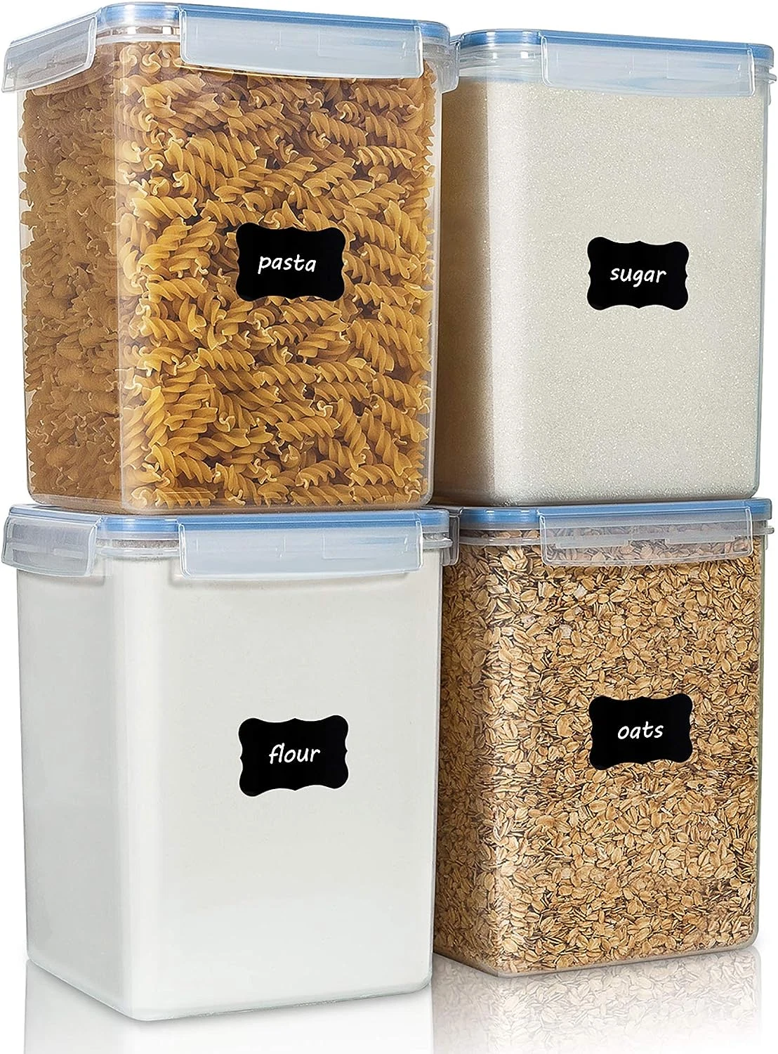 Large Food Storage Containers 5.2L / 175Oz, 4 Pieces BPA Free Plastic Airtight C