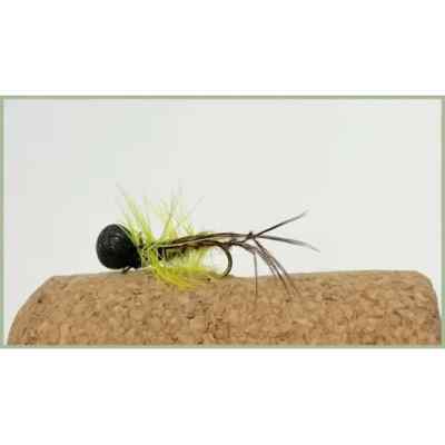 Booby Hoppers Olive - 12 Mosche Da Pesca Per Trota, Taglie 10/12, Prodotte UK