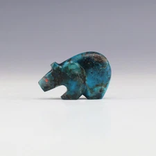 NATIVE AMERICAN ZUNI TURQUOISE BEAR FETISH BY KENRIC LAIWAKETE