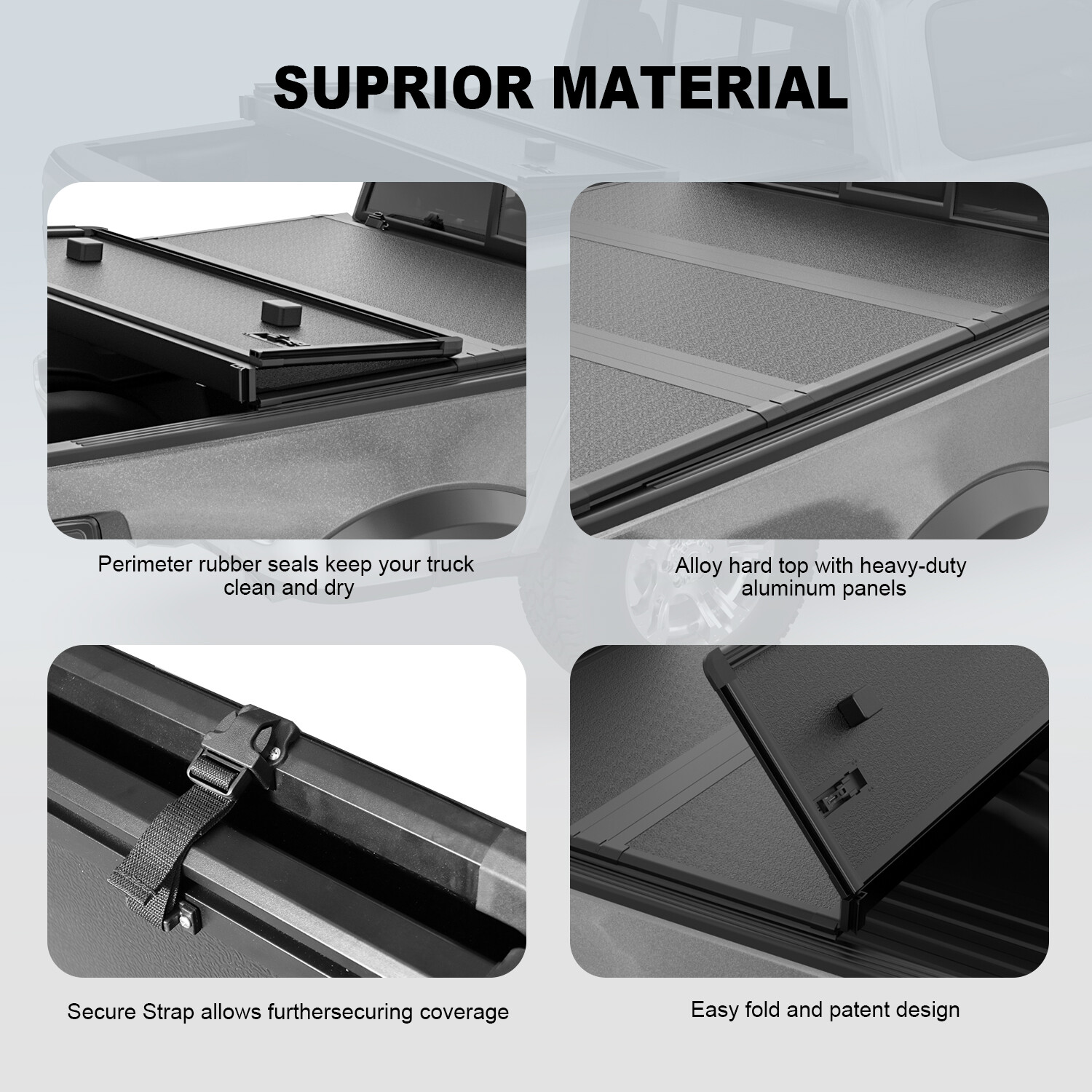400LB Hard Tri-Fold Tonneau Cover For 2009-2024 Dodge Ram 1500 (5.7/5.8 Ft Bed) 2 thumbnail image