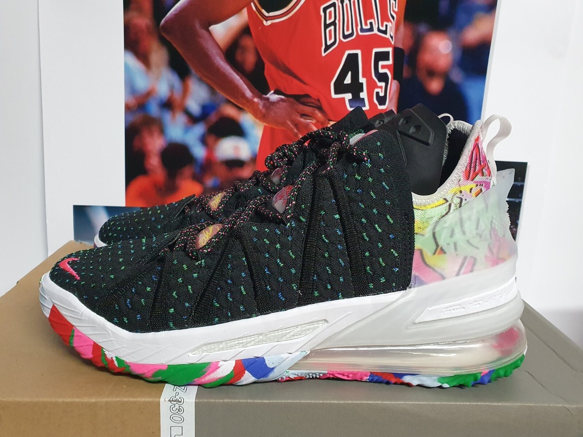 シューズ(男性用) NIKE LEBRON 18 JAMES GANG Nike LeBron XVIII 18 JAMES GANG Black Pink Multi sz 18
