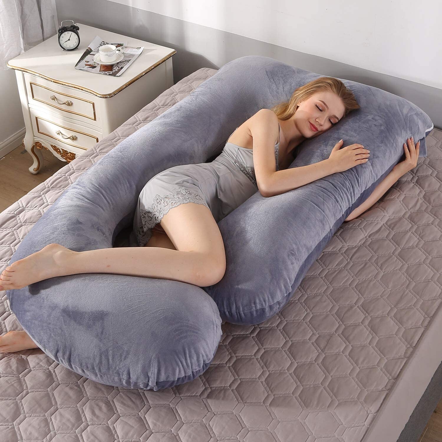 Chill Multi-Use Pregnancy Pillow - Support for Back, Hips, Legs, Belly - J-Shape