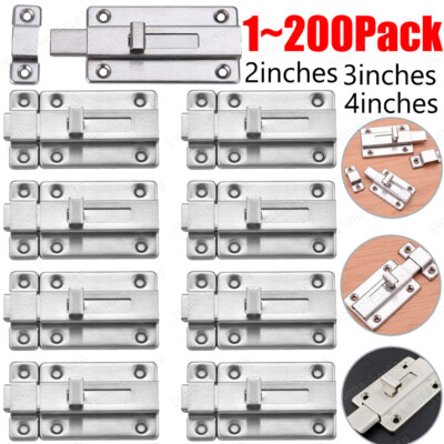 Stainless Steel Latch Sliding Silver Doors Lock Keyless Door Bolt For Door Lot