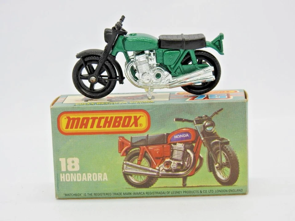 MOTO MATCHBOX HONDARORA Nº18 VERDE METÁLICO COMO NUEVA EN CAJA L CASI NUEVA 1981-82 Foto 4 de 4