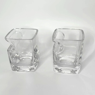(2) Corkcicle Cigar Holder Old Fashioned Glass Square 8 oz. Whiskey Scotch NWOB