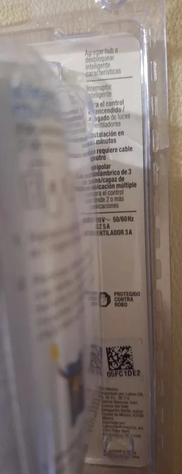 🆕 Interruptor inteligente original Lutron de Caseta, para luces5A y ventiladores3A (PD-5ANS-WH-R) Foto 2 de 4