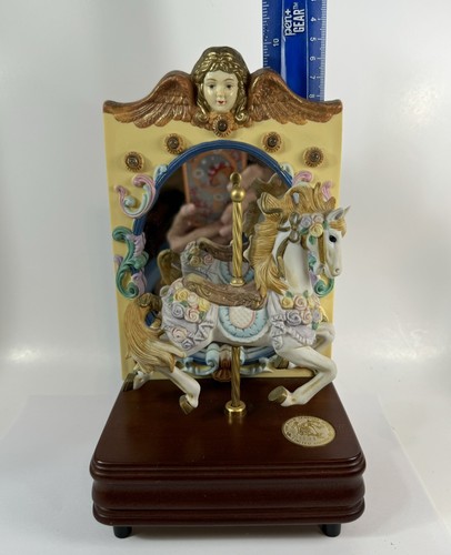 Four Seasons Spring Ltd Ed Carousel Horse Music Box Mirror Lights Memory Vtg 131 - Picture 11 of 12
