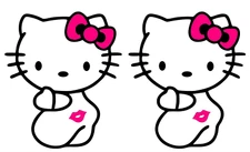 Hello Kitty Cat Pink Kiss 2 BLACK Vinyl Decal Car Truck Windows laptop notebook