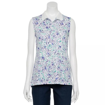 Croft & Barrow Essential Extra Soft Sleeveless The Classic Polo Shirt LARGE NEW