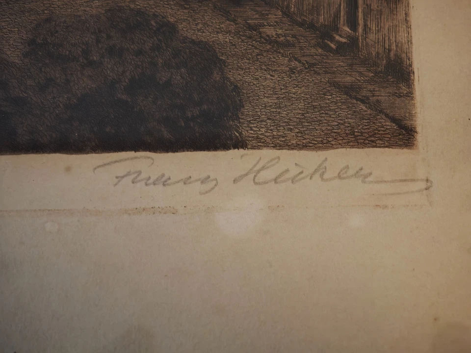 Franz Hecker Original Signiert Radierung um 1900 - Bild 4 von 4