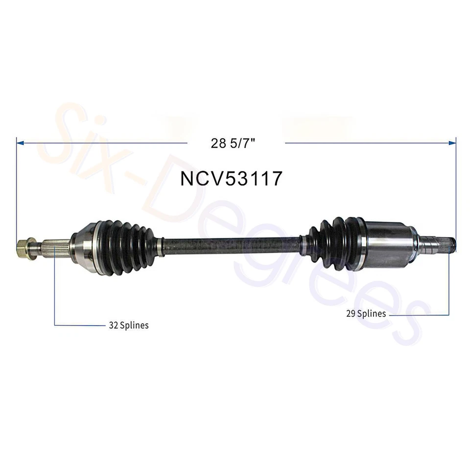 Eje delantero CV NCV53117 NCV53118 para Nissan Quest 2011-2016 2017 tracción delantera 3,5 L Foto 2 de 4