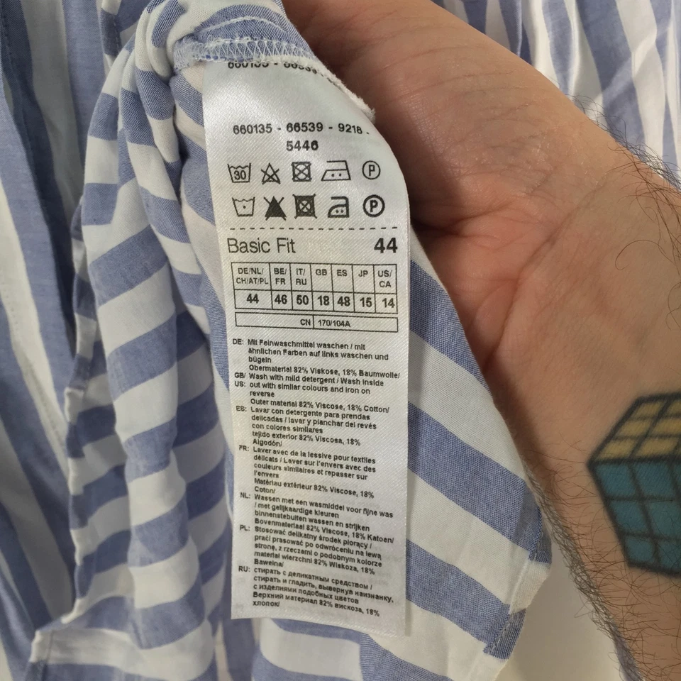 Gerry Weber Mujer Camisa Abotonada Talla UK 18 Aus 16 Blanco Azul Rayas 123056 Foto 4 de 4