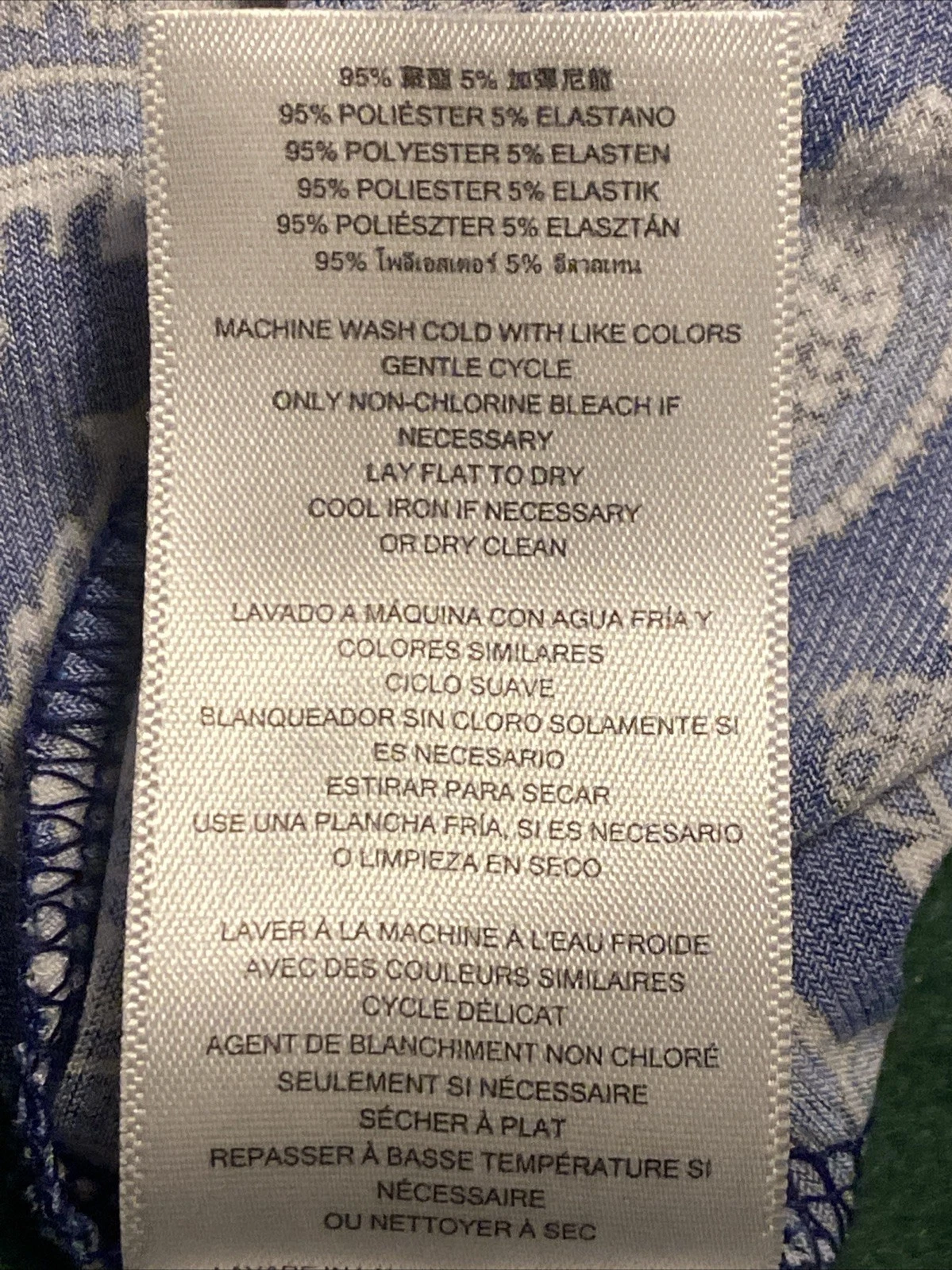 Abito Michael Kors taglia 1X blu maglia paisley manica lunga scollo corto scoop