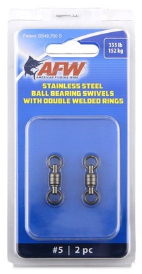 Stainless Steel Ball Bearing Swivels with Double Welded Rings, Size #5, 335 l...
