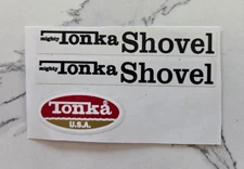 Vintage mighty TONKA SHOVEL 70'S Style Vinyl Peel And Stick Decal Set