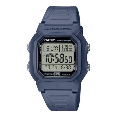 Uhr CASIO W-800H-2AVES Vintage Silikon Blau Chrono Sub 100mt